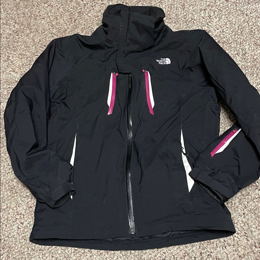 The North Face Women's Black Ski Jacket with Pink Highlights- like new